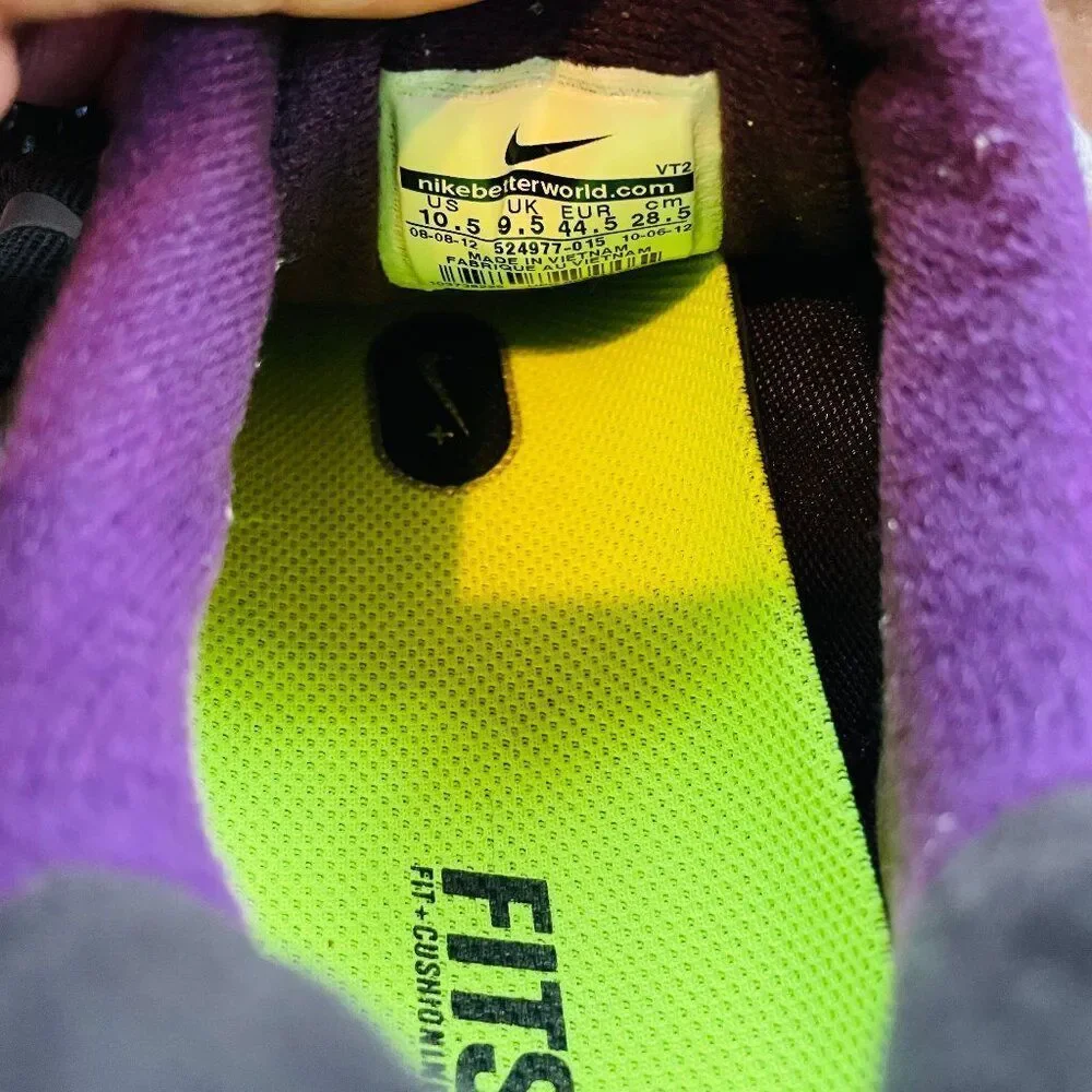 RARE Size 10.5 US - Nike LunarGlide+ 4 Wolf Grey Purple Volt Insoles 44.5 EUR